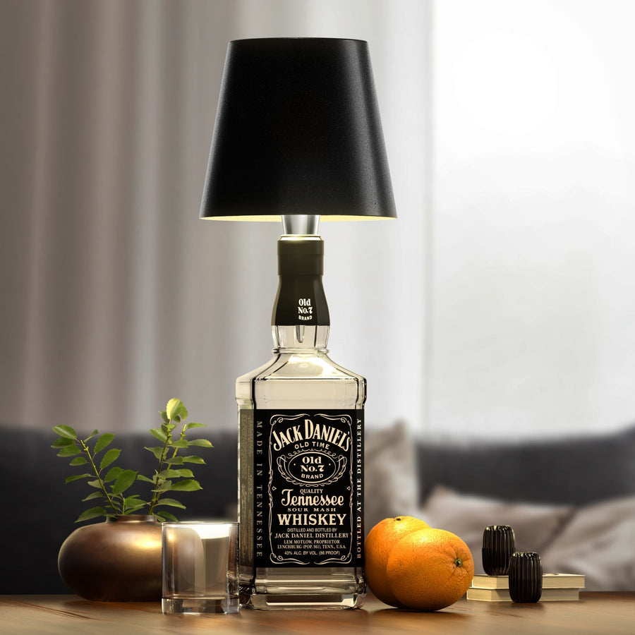 Luminária de mesa sem fio para garrafa - Abajur LED recarregável para vinho com controle touch.