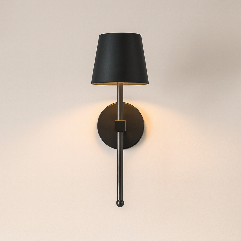 Luminária de parede | Elegante lâmpada sem fio com design contemporâneo e iluminação suave para ambientes sofisticados. Preto