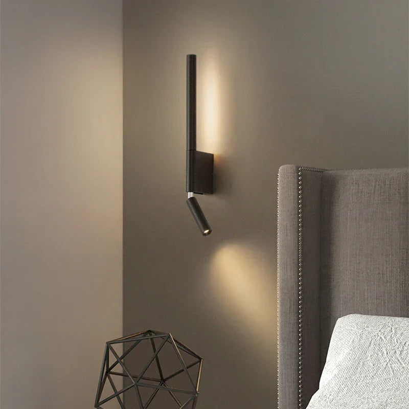 Luminária de parede LED Aconchegante com Design Minimalista para Ambientes Sofisticados de Quarto Preto