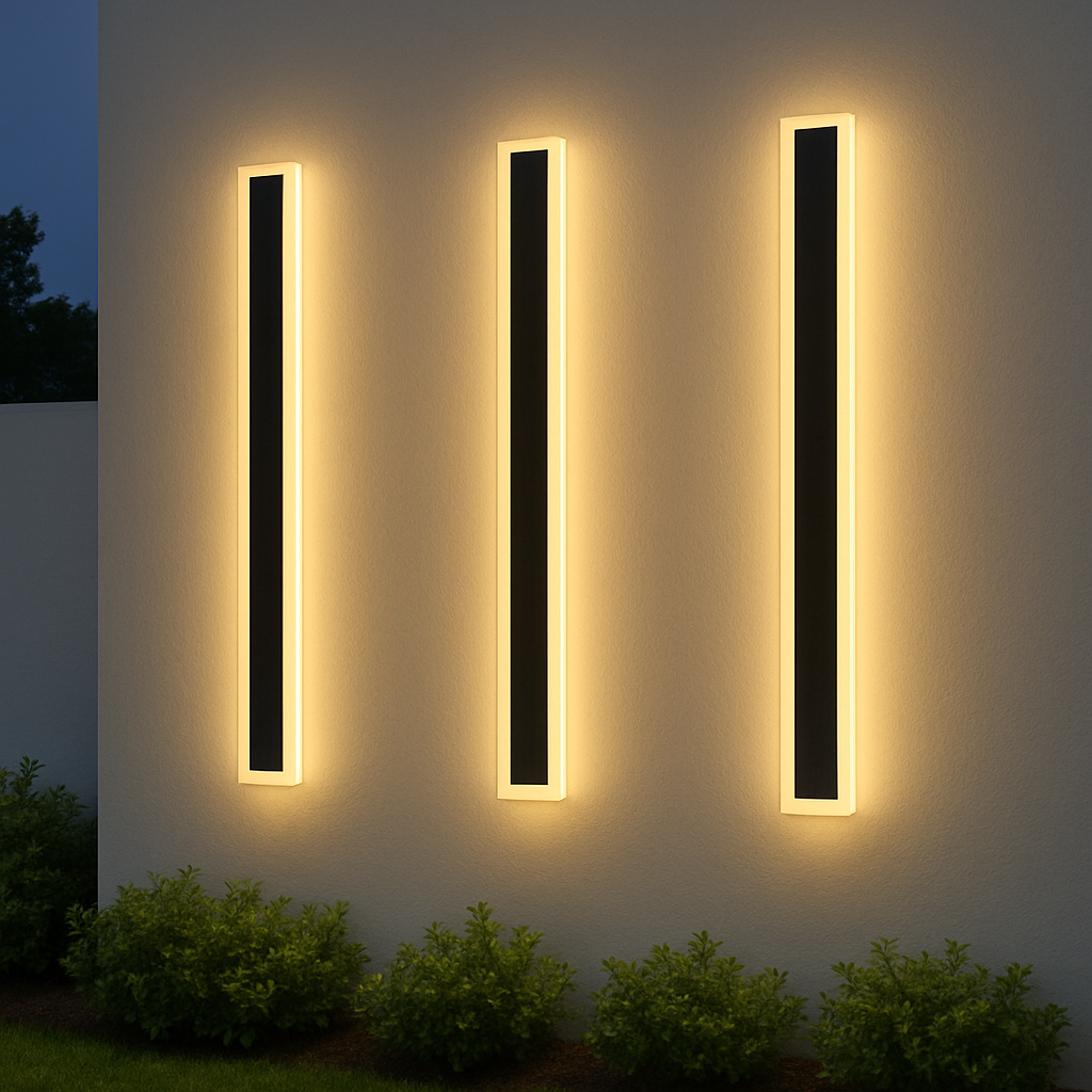 Luminária de parede LED Externa em Alumínio Escovado com Design Moderno e Linhas Minimalistas para Ambientes Sofisticados. 30 cm