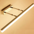 Luminária de parede LED à prova d'água com design contemporâneo para espelho de banheiro, proporcionando uma iluminação suave e sofisticada.