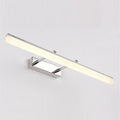 Luminária de parede LED à prova d'água com design contemporâneo para espelho de banheiro, proporcionando uma iluminação suave e sofisticada. Prata
