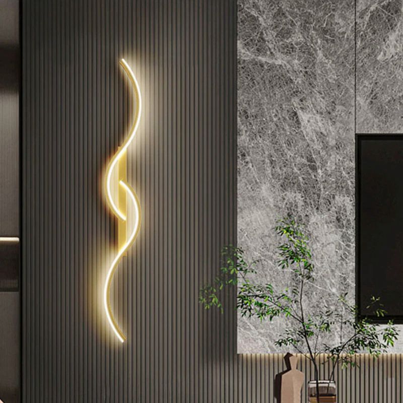 Luminária de parede LED contemporânea com design artístico envolvente e iluminação suave que transforma ambientes.