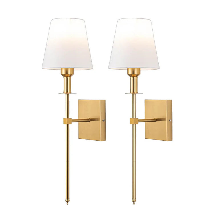 Luminária de parede clássica em estilo vintage com design sofisticado e fio delicado para ambientes elegantes (Pacote com 2). 2x Ouro