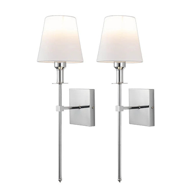 Luminária de parede clássica em estilo vintage com design sofisticado e fio delicado para ambientes elegantes (Pacote com 2). 2x Prata