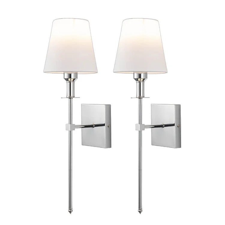Luminária de parede clássica em estilo vintage com design sofisticado e fio delicado para ambientes elegantes (Pacote com 2). 2x Prata