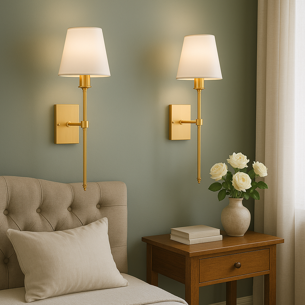 Luminária de parede clássica em estilo vintage com design sofisticado e fio delicado para ambientes elegantes (Pacote com 2).