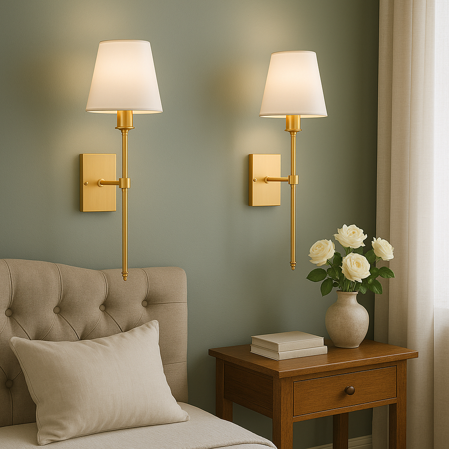 Luminária de parede clássica em estilo vintage com design sofisticado e fio delicado para ambientes elegantes (Pacote com 2).