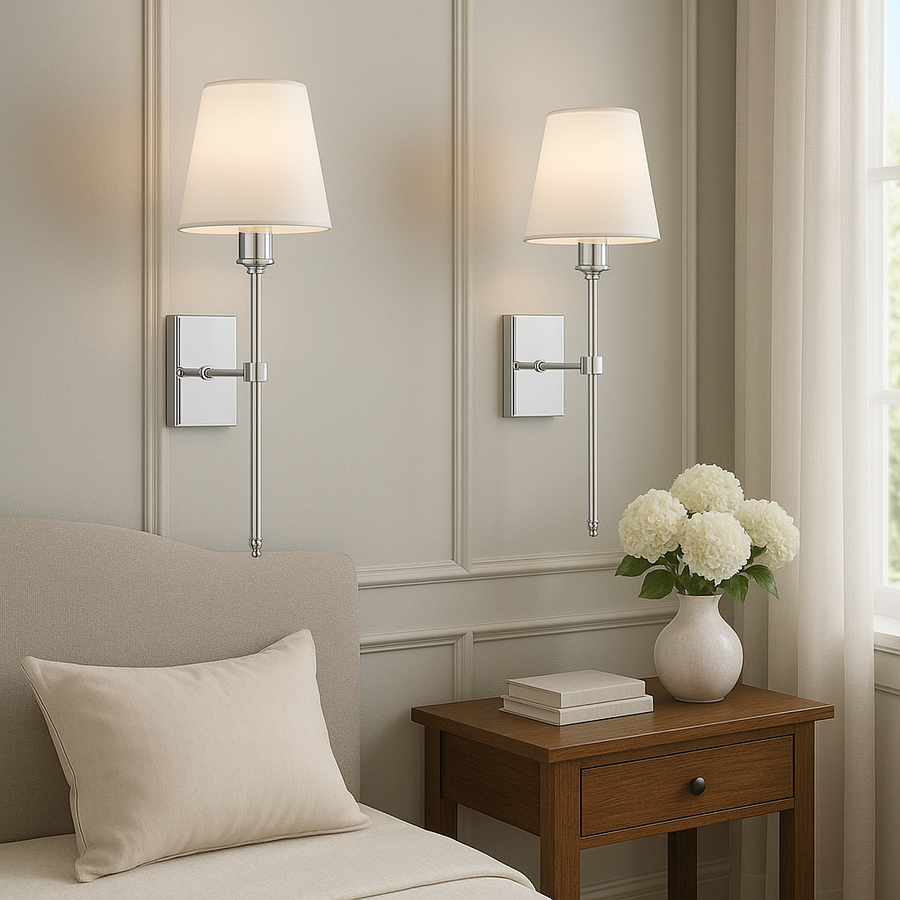 Luminária de parede clássica em estilo vintage com design sofisticado e fio delicado para ambientes elegantes (Pacote com 2).