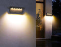 Luminária de parede elegante com iluminação LED ambiente e acabamento resistente em aço inoxidável para exteriores. Luz quente e fria (dimerizável)