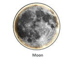 Luminária de parede em LED com design inspirado na lua, proporcionando uma iluminação suave e etérea.