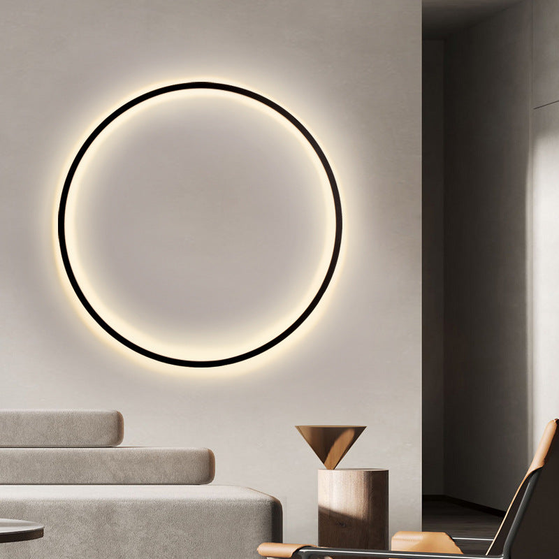 Luminária de parede em anel luxuoso com iluminação suave e design contemporâneo para ambientes requintados. ∅ 50 cm
