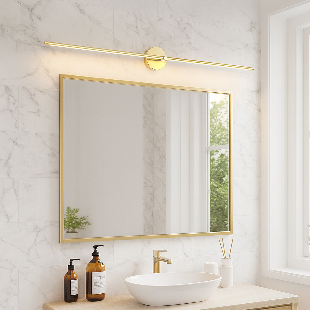 Luminária de parede em cristal facetado com iluminação suave e sofisticada para banheiros, perfeita para above-mirror ambiance.