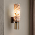 Luminária de parede em pedra cobre com design Sleek, perfeita para iluminar espaços contemporâneos com elegância. Padrão