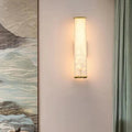 Luminária de parede em pedra refinada com iluminação suave e design escultórico contemporâneo. Dourado (Estilo 2)