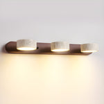 Luminária de parede em travertino refinado, com iluminação suave e design contemporâneo para ambientes sofisticados. 3-Luzes Cor Noz