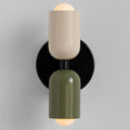 Luminária de parede em vidro duplo, com iluminação suave e design contemporâneo que transforma ambientes. Bege+Verde Com fio D12*H23CM