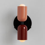 Luminária de parede em vidro duplo, com iluminação suave e design contemporâneo que transforma ambientes. Rosa+Vermelho Com fio D12*H23CM