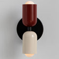 Luminária de parede em vidro duplo, com iluminação suave e design contemporâneo que transforma ambientes. Vermelho+Bege Com fio D12*H23CM