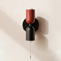 Luminária de parede em vidro duplo, com iluminação suave e design contemporâneo que transforma ambientes. Vermelho+Preto Zíper D12*H23CM