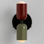Luminária de parede em vidro duplo, com iluminação suave e design contemporâneo que transforma ambientes. Vermelho+Verde Com fio D12*H23CM