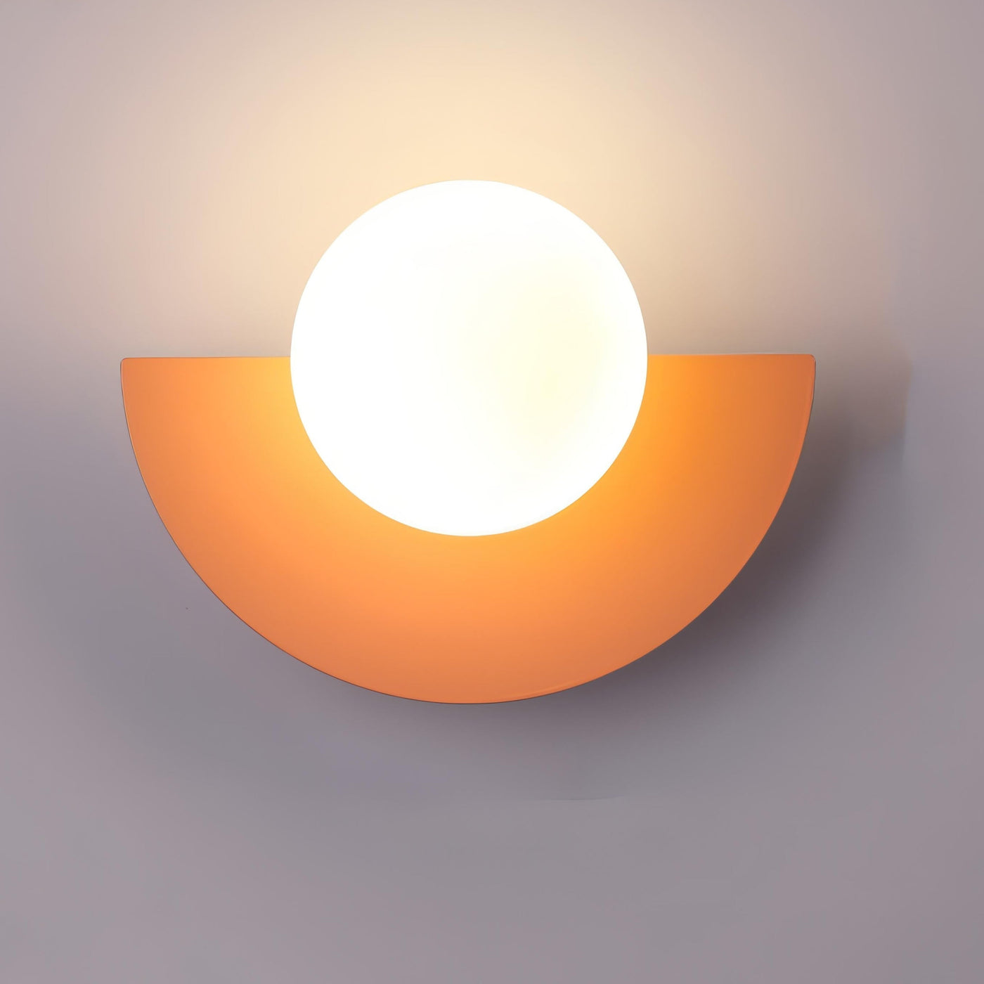 Luminária de parede nórdica minimalista com iluminação suave e design semicircular sofisticado. Rosa 25cm x 15cm