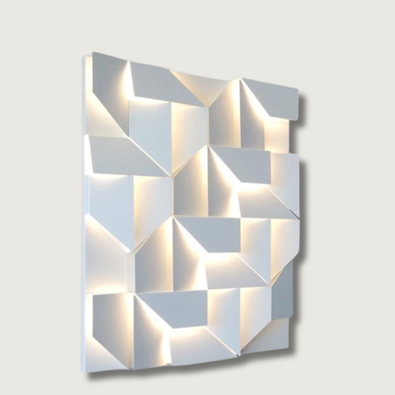 Luminária de parede tridimensional com iluminação suave e design contemporâneo para criar ambientes deslumbrantes. Comprimento 15 x Altura 45cm x Largura 9cm