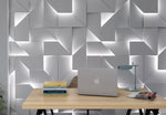 Luminária de parede tridimensional com iluminação suave e design contemporâneo para criar ambientes deslumbrantes.