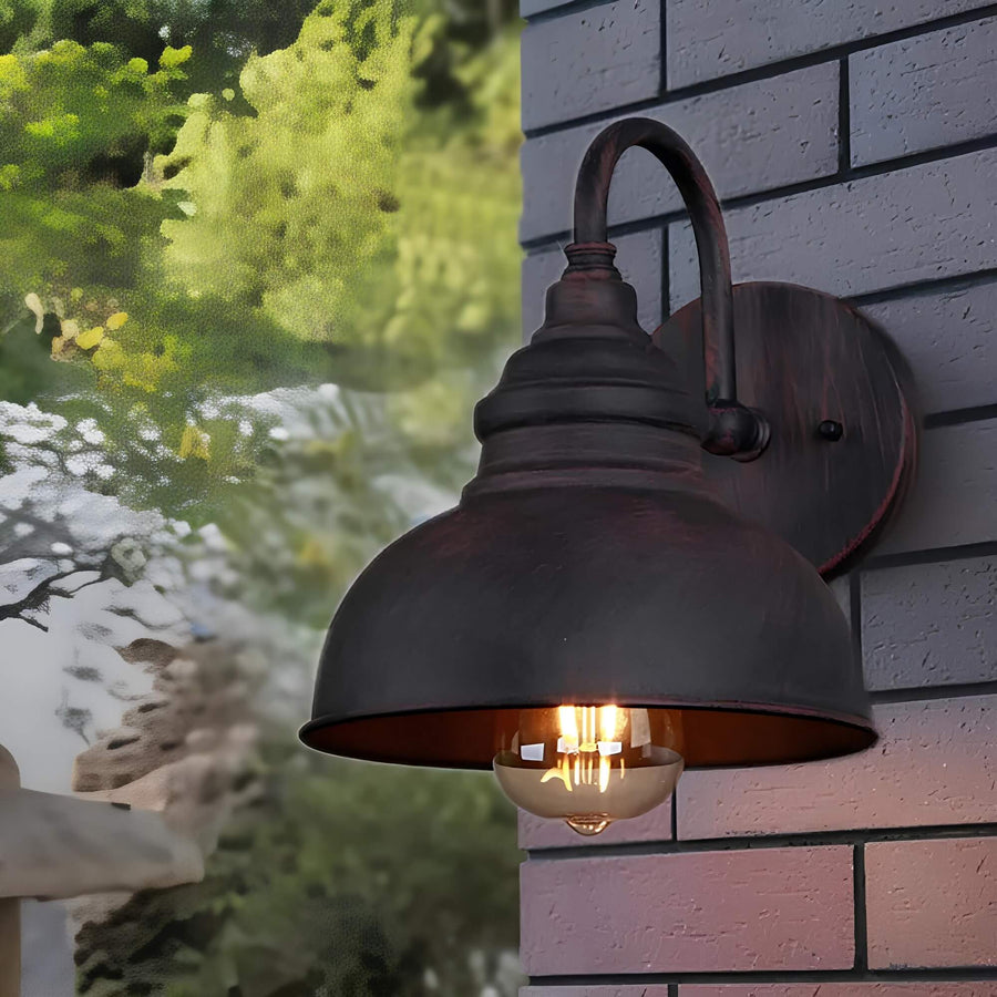 Luminária de parede vintage sofisticada | Iluminação exterior elegante e resistente à ferrugem para embelezar pátios e jardins.