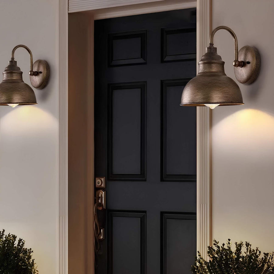Luminária de parede vintage sofisticada | Iluminação exterior elegante e resistente à ferrugem para embelezar pátios e jardins.