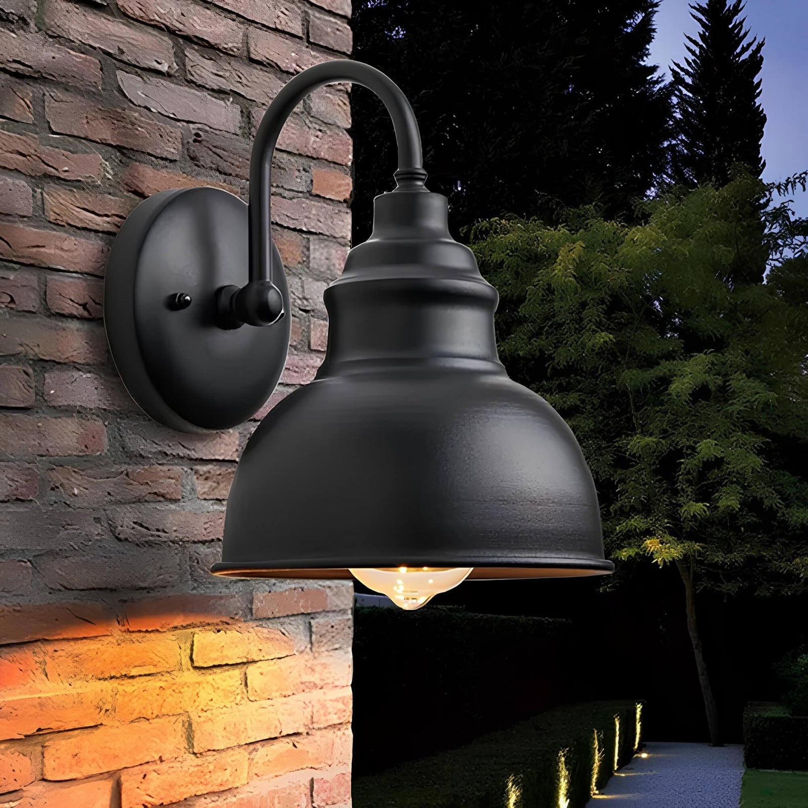 Luminária de parede vintage sofisticada | Iluminação exterior elegante e resistente à ferrugem para embelezar pátios e jardins.