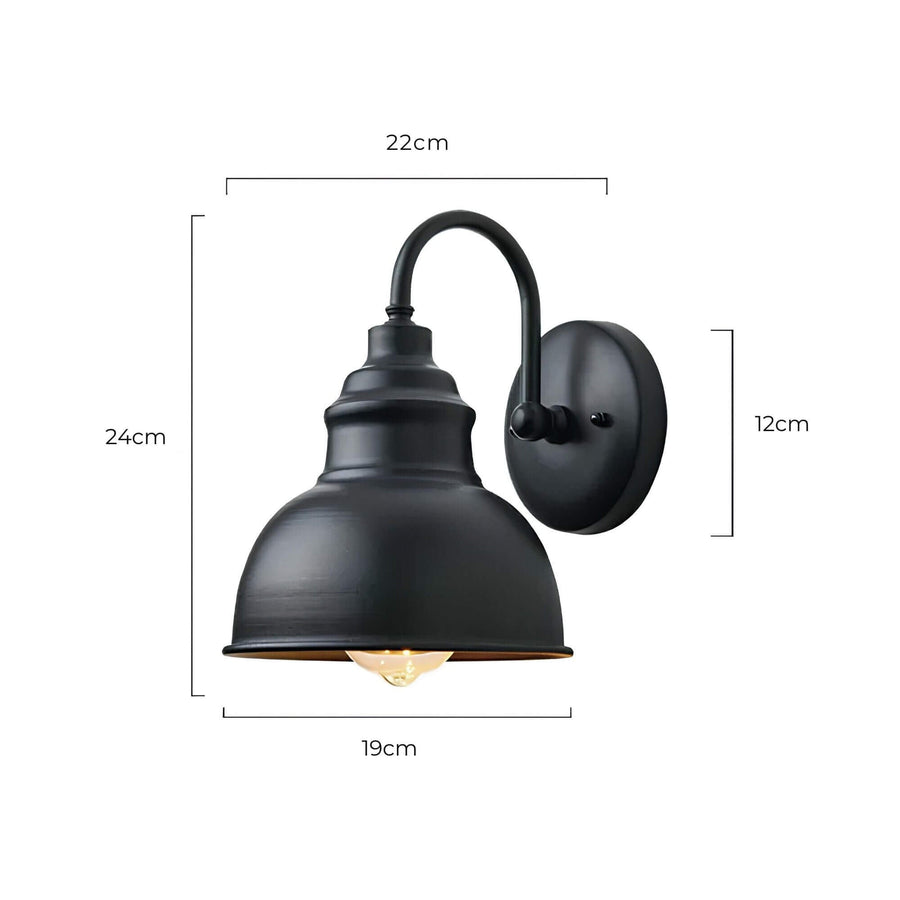Luminária de parede vintage sofisticada | Iluminação exterior elegante e resistente à ferrugem para embelezar pátios e jardins.