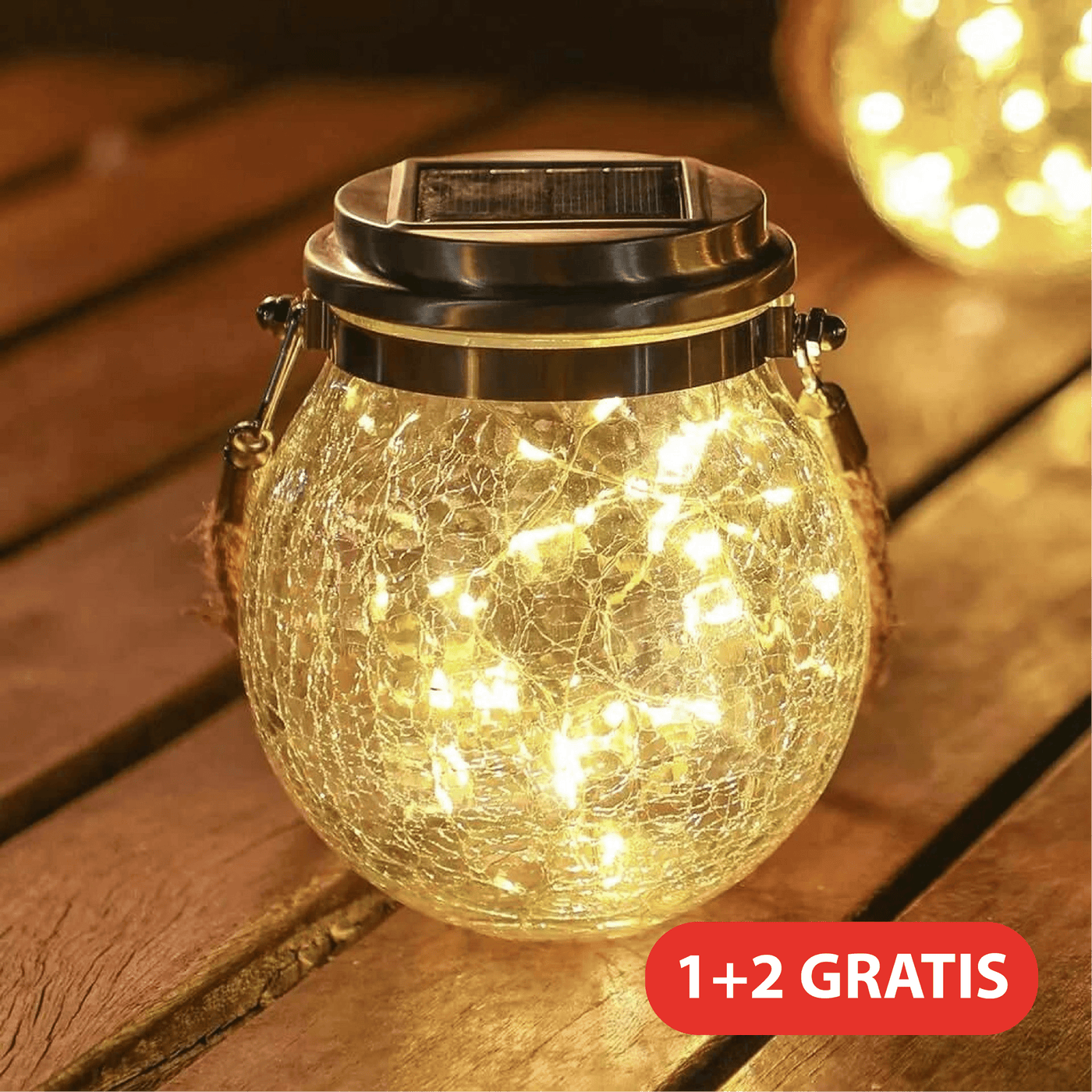 Luminária externa (1+2 GRÁTIS) Lâmpada solar de vidro