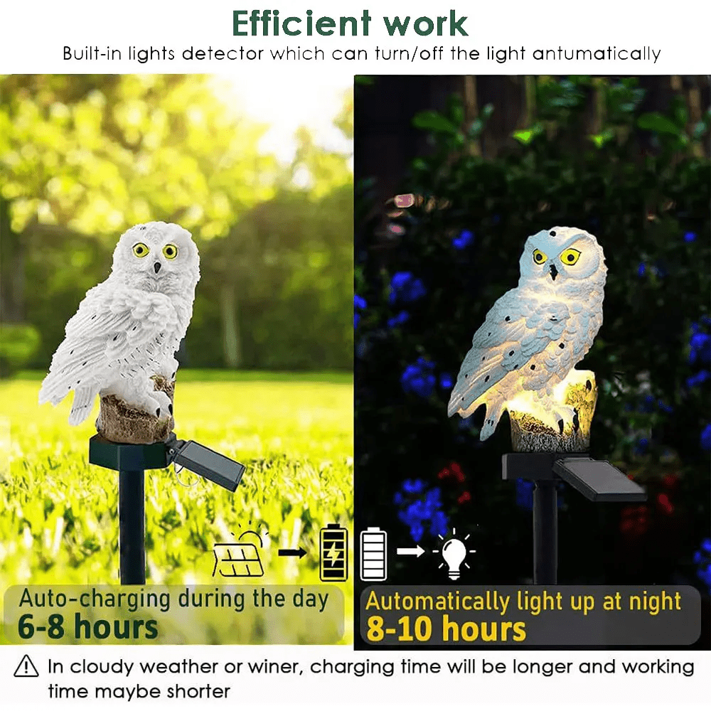 Luminária externa Coruja Solar (Conjunto com 2)