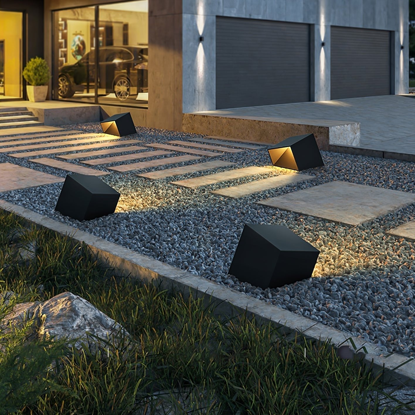 Luminária externa Cubo de Jardim solar