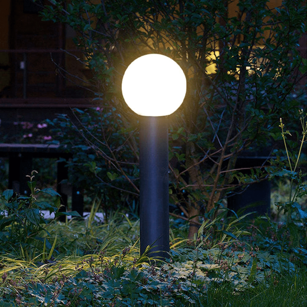 Luminária externa LED Moderna com Design Metálico Preto em Forma de Pena