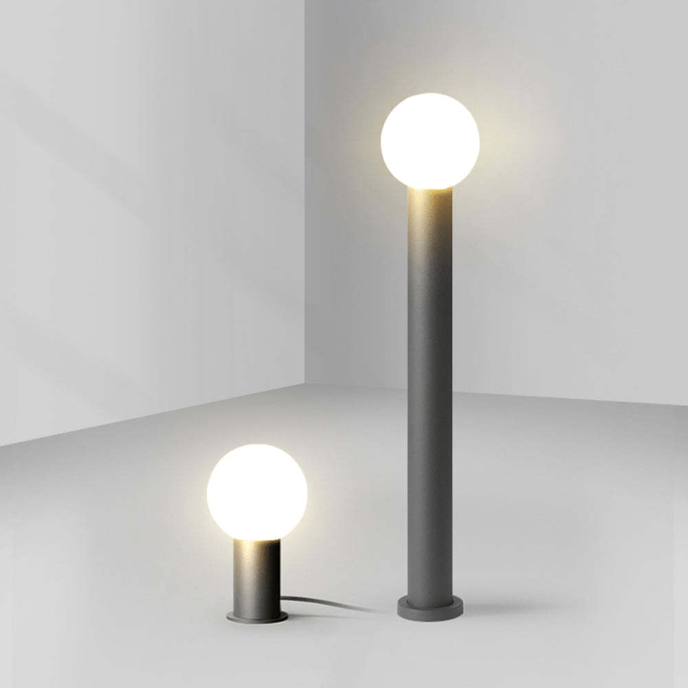 Luminária externa LED Moderna com Design Metálico Preto em Forma de Pena