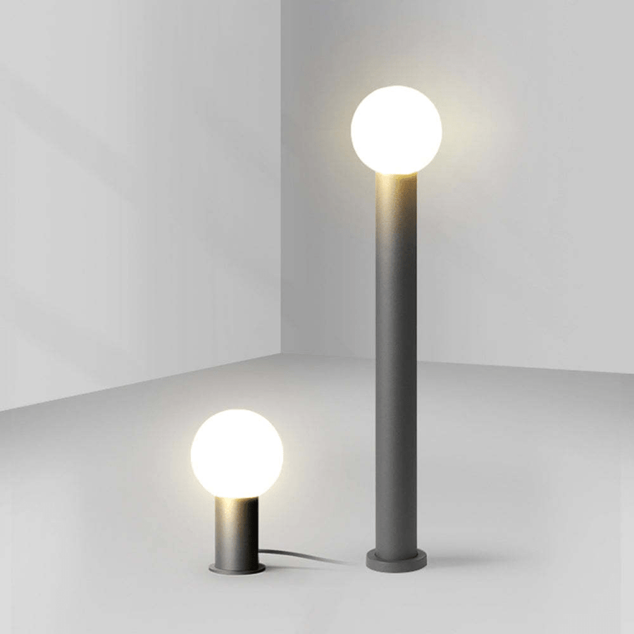 Luminária externa LED Moderna com Design Metálico Preto em Forma de Pena