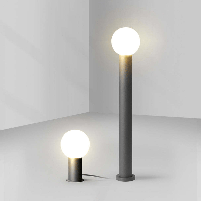 Luminária externa LED Moderna com Design Metálico Preto em Forma de Pena