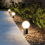 Luminária externa LED Moderna com Design Metálico Preto em Forma de Pena