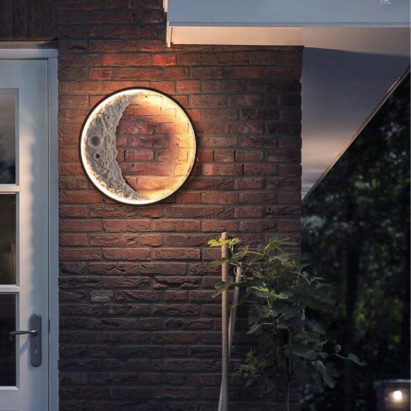 Luminária externa LED Moderna em Forma de Lua à Prova d'Água IP65 Elif 40cm