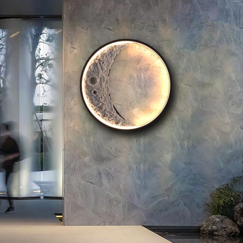 Luminária externa LED Moderna em Forma de Lua à Prova d'Água IP65 Elif 60cm