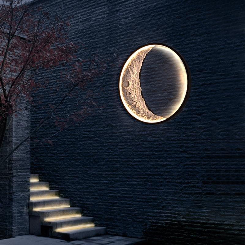 Luminária externa LED Moderna em Forma de Lua à Prova d'Água IP65 Elif