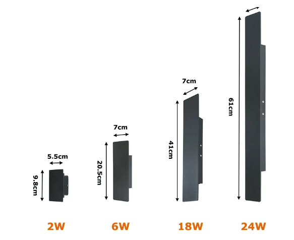 Luminária externa LED resistente à água para parede