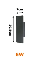 Luminária externa LED resistente à água para parede