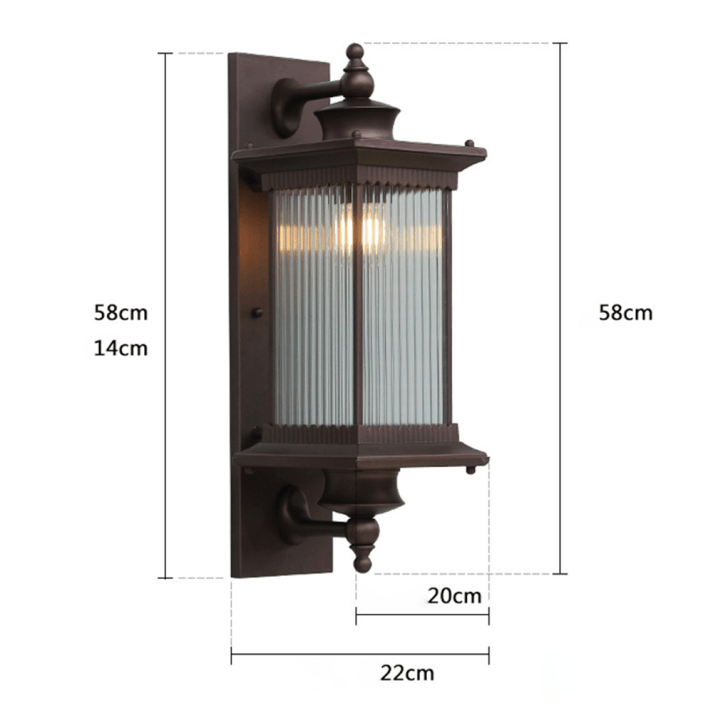Luminária externa Retangular Vintage para Áreas Externas