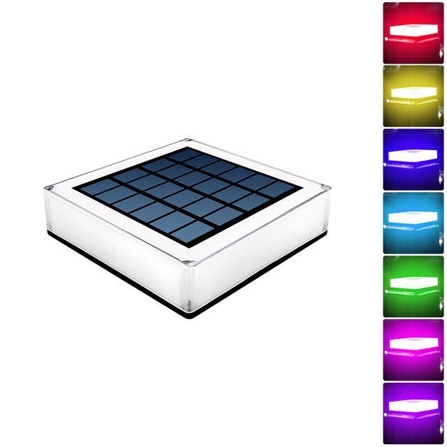 Luminária externa Solar Plana RGB Conjunto de 2