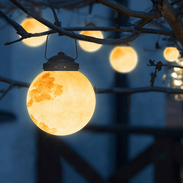 Luminária externa contemporânea Elif Lustre Dourado em Metal e Resina A - Diâmetro 15cm (5.9") Energia solar