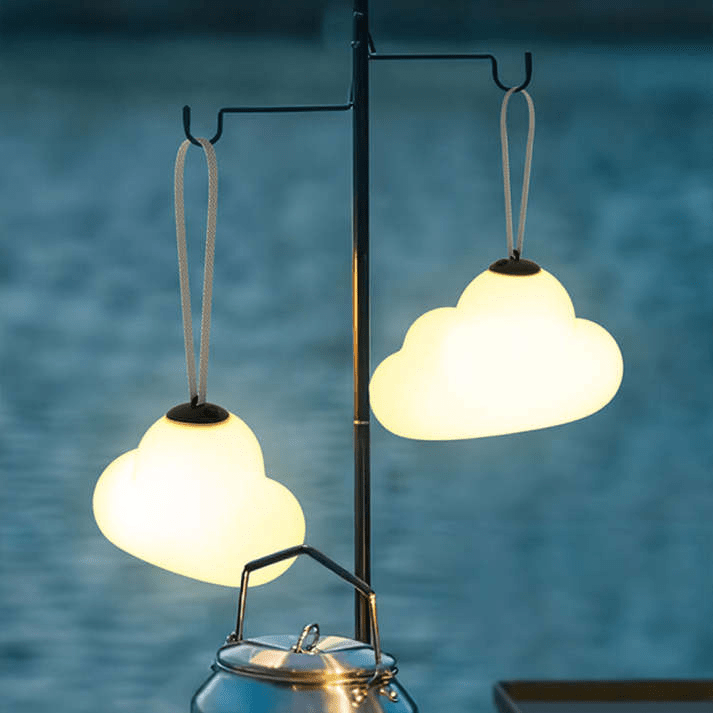 Luminária externa de Pendurar LED Minori Design Nuvem Branca em Metal/Acrílico para Jardim B