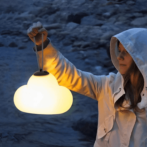 Luminária externa de Pendurar LED Minori Design Nuvem Branca em Metal/Acrílico para Jardim
